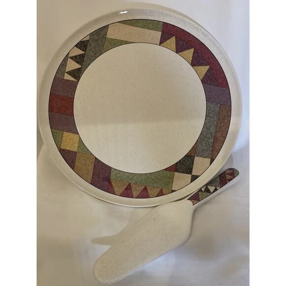 Studio Nova Palm Desert Cake Plate & Server 12.5” Y2216 Southwestern Geometric - Picture 3 of 9